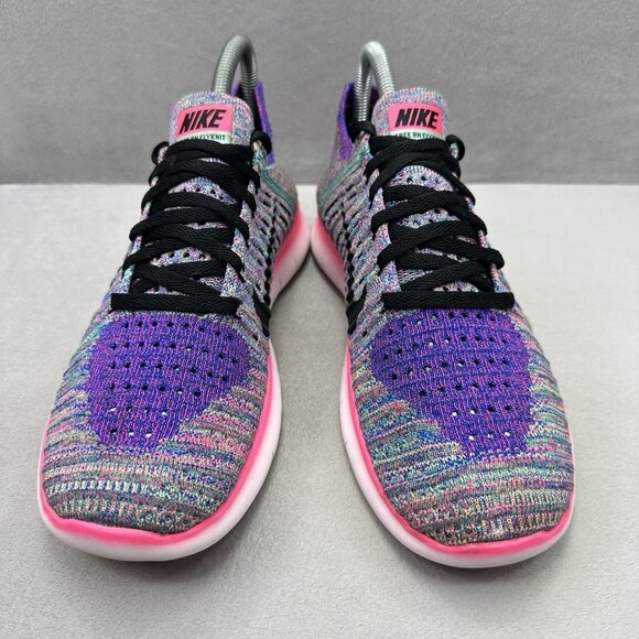 Nike Free RN Flyknit Womens Size 8 Shoes Multicolor Athletic Running Sneakers - Picture 2 of 8